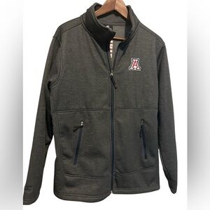 Arizona Wildcats Jacket Mens Medium Gray Full Zip Embroidered Logos sweatshirt